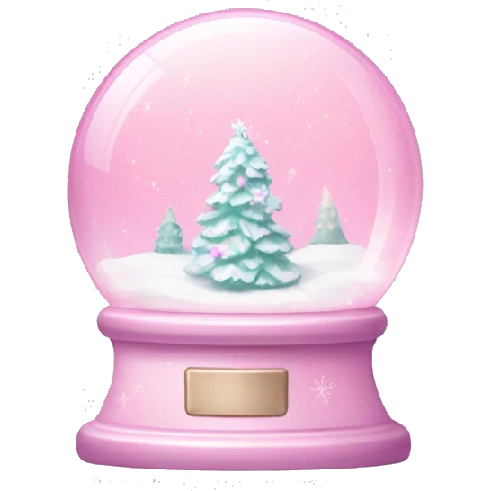 Pastel pink snow globe emoji