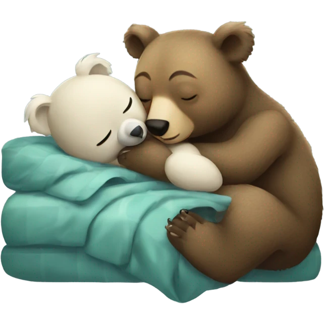 Bear sleeping with koala  emoji
