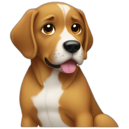 perro sentado haciendo de baño emoji
