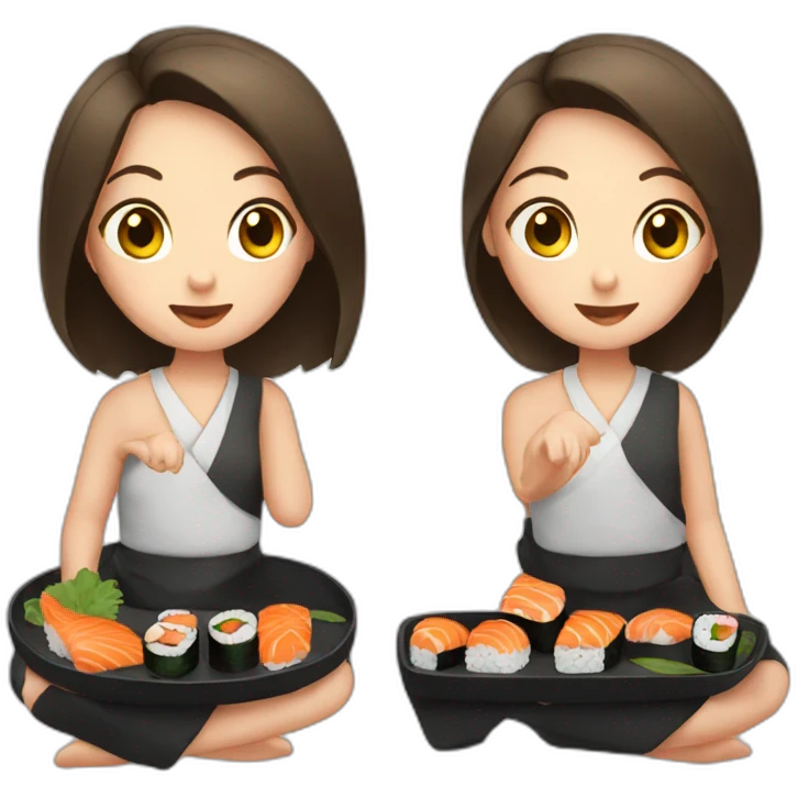 girl eat sushi emoji