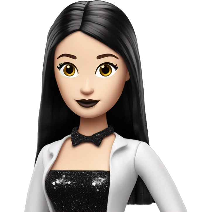  Glittery Wednesday Addams.good time Parisian Beach beauty Barbie.full height. 1female emoji