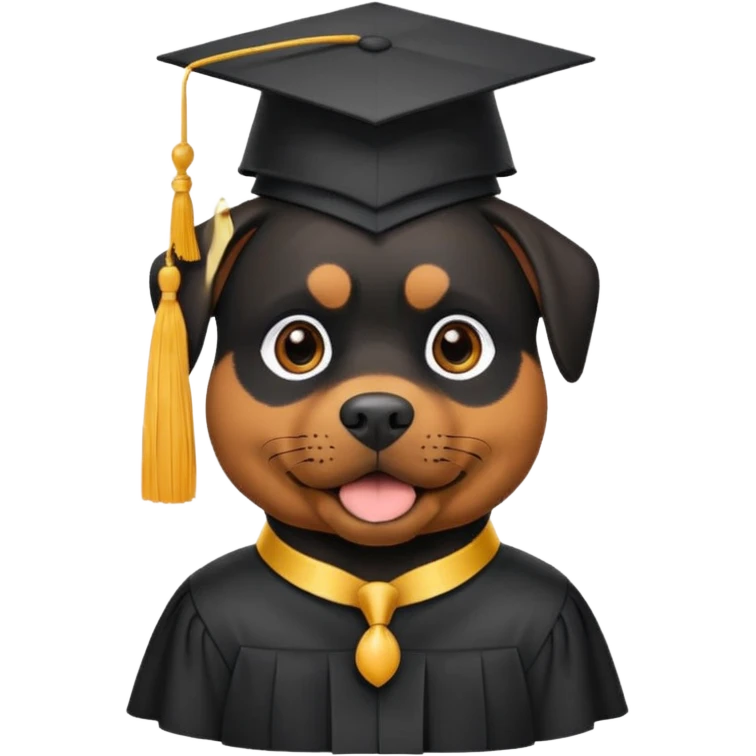 Rottweiler at school emoji