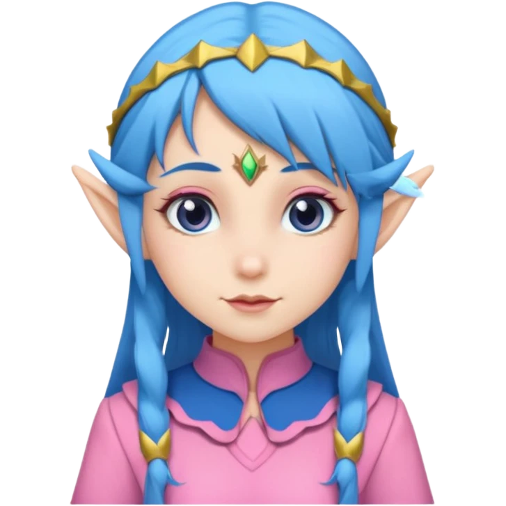 scouts girl elf in pink uniform and blue hair emoji