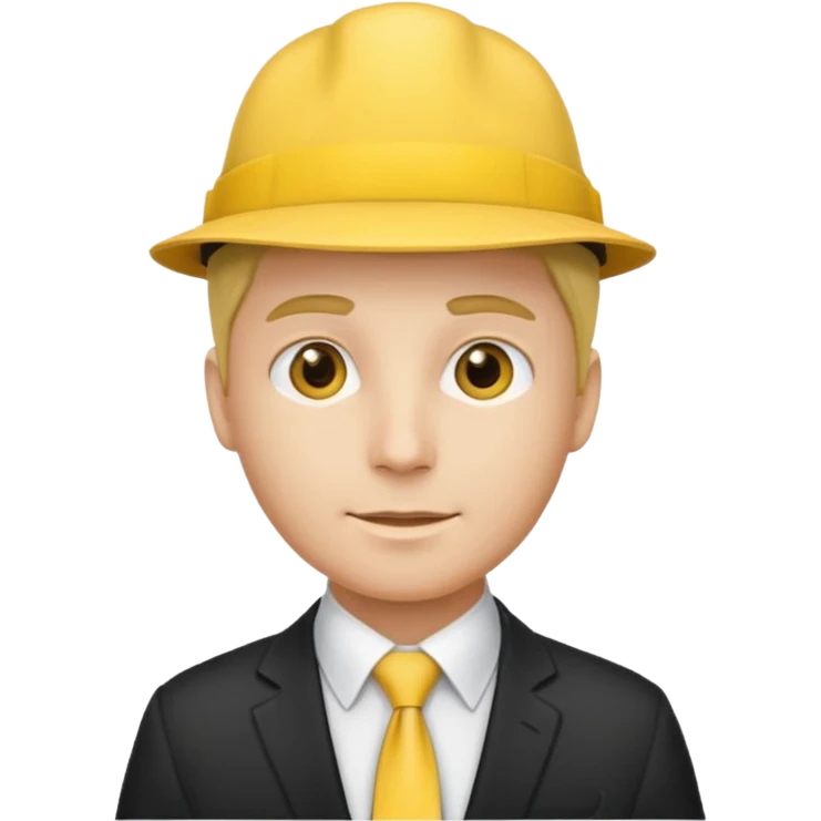 a man with yellow tie and hat emoji