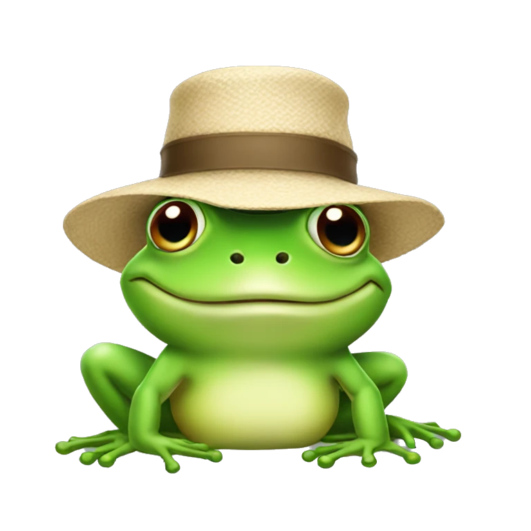 Frog wearing a hat emoji