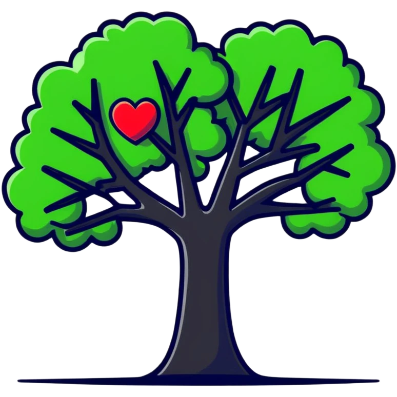 heart-shaped tree emoji