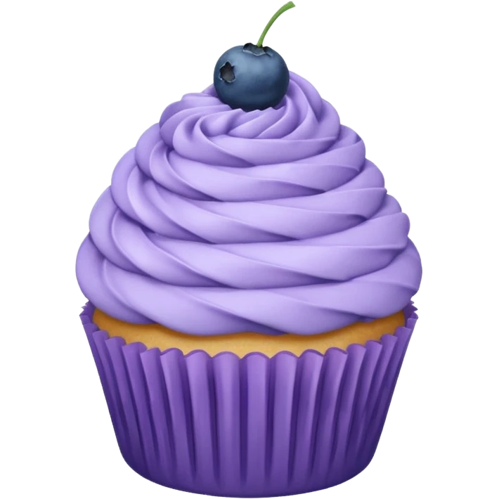  lavender cupcake with blueberry  emoji