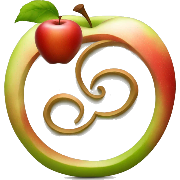 apple with spiral and "P" emoji