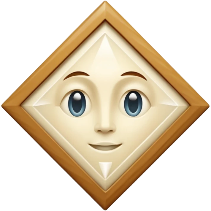 diamond shape carved from ivory. square tilted 45 degrees. head on view emoji
