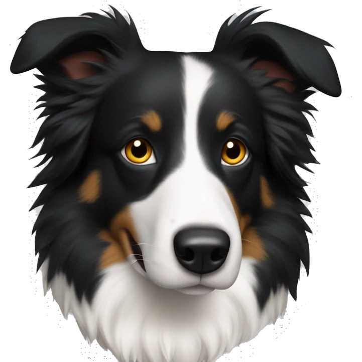 Un border collie blanco con las manchas negras emoji