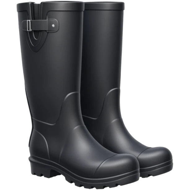 Plain Black Gumboot emoji