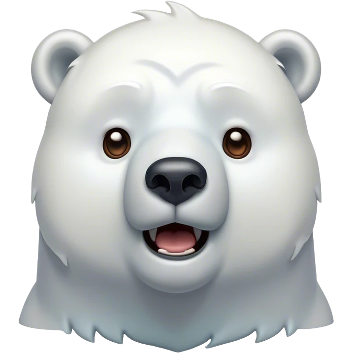 Cinematic Comical Polar Bear Portrait Emoji, Head tilted dramatically with an exaggeratedly shocked expression, featuring a robust, snowy build with wide, comically expressive eyes full of humorous disbelief, Simplified yet hilariously expressive features, highly detailed, glowing with a slightly sassy polar glow, high shine, dramatic yet playful, stylized with an air of quirky arctic attitude, soft glowing outline, capturing the essence of a meme-worthy polar bear that appears ready to side-eye its way into viral fame! emoji