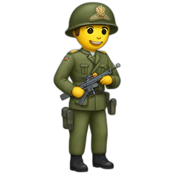 Militaire avec sa main sur sa tempe emoji