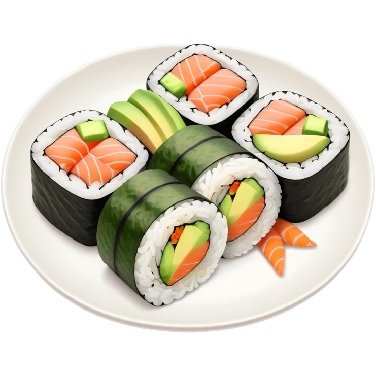 Plate of salmon avocado maki  emoji