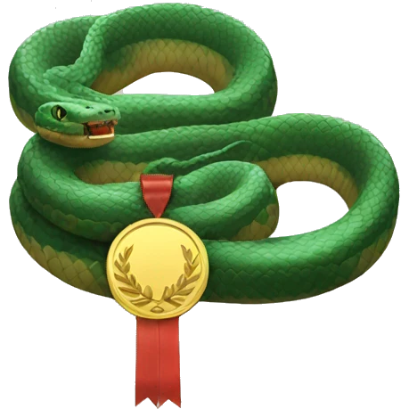 Big snake with a gold medal emoji