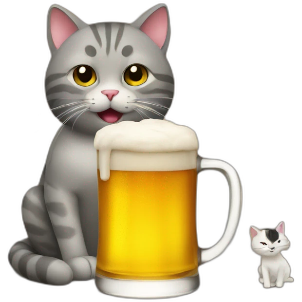 Cat and beer emoji