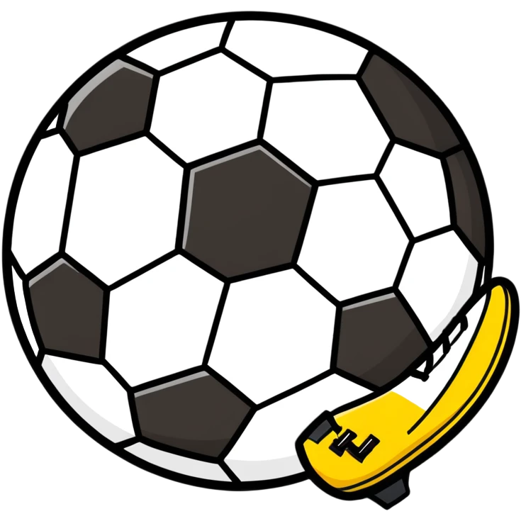 Soccer ball with black and yellow cleat emoji