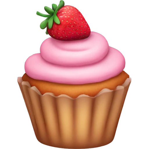 birthday pastel pink strawberry capcake  emoji