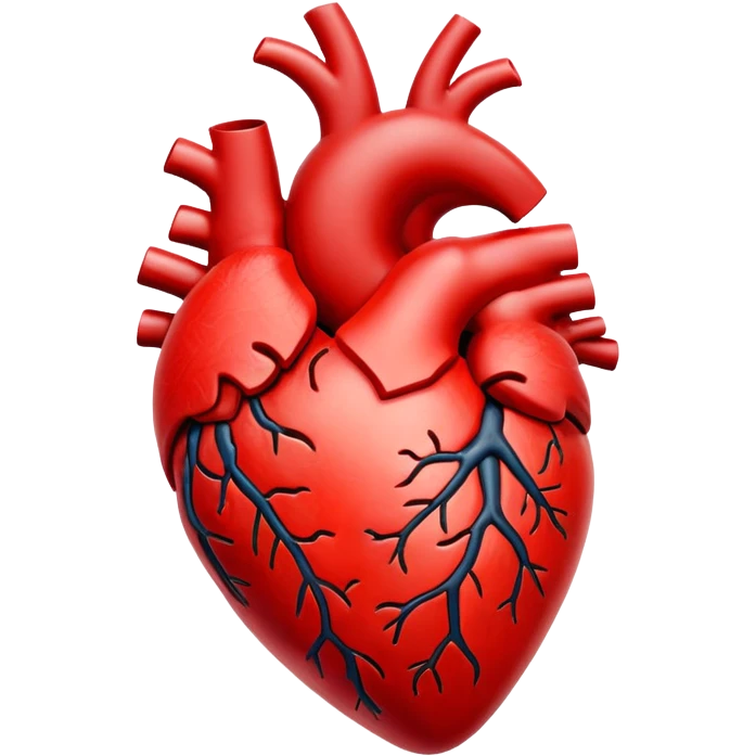 realistic beating heart, anatomical heart emoji