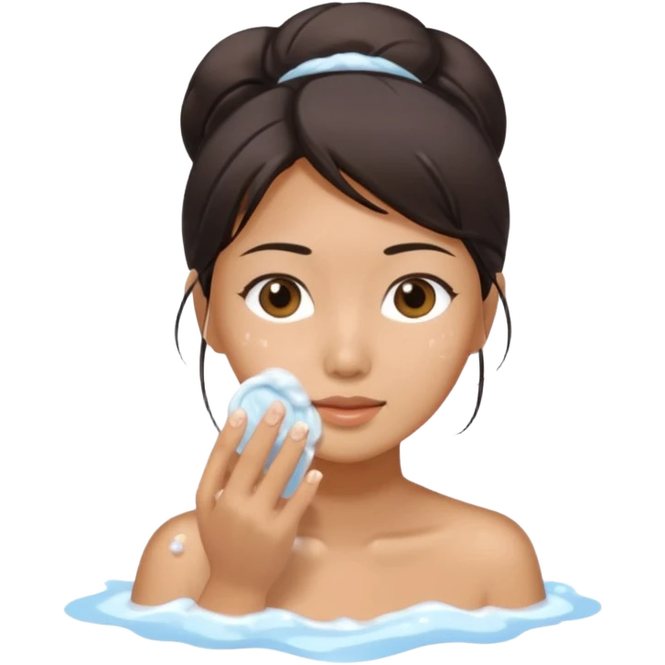 Asian Woman Washes Face emoji