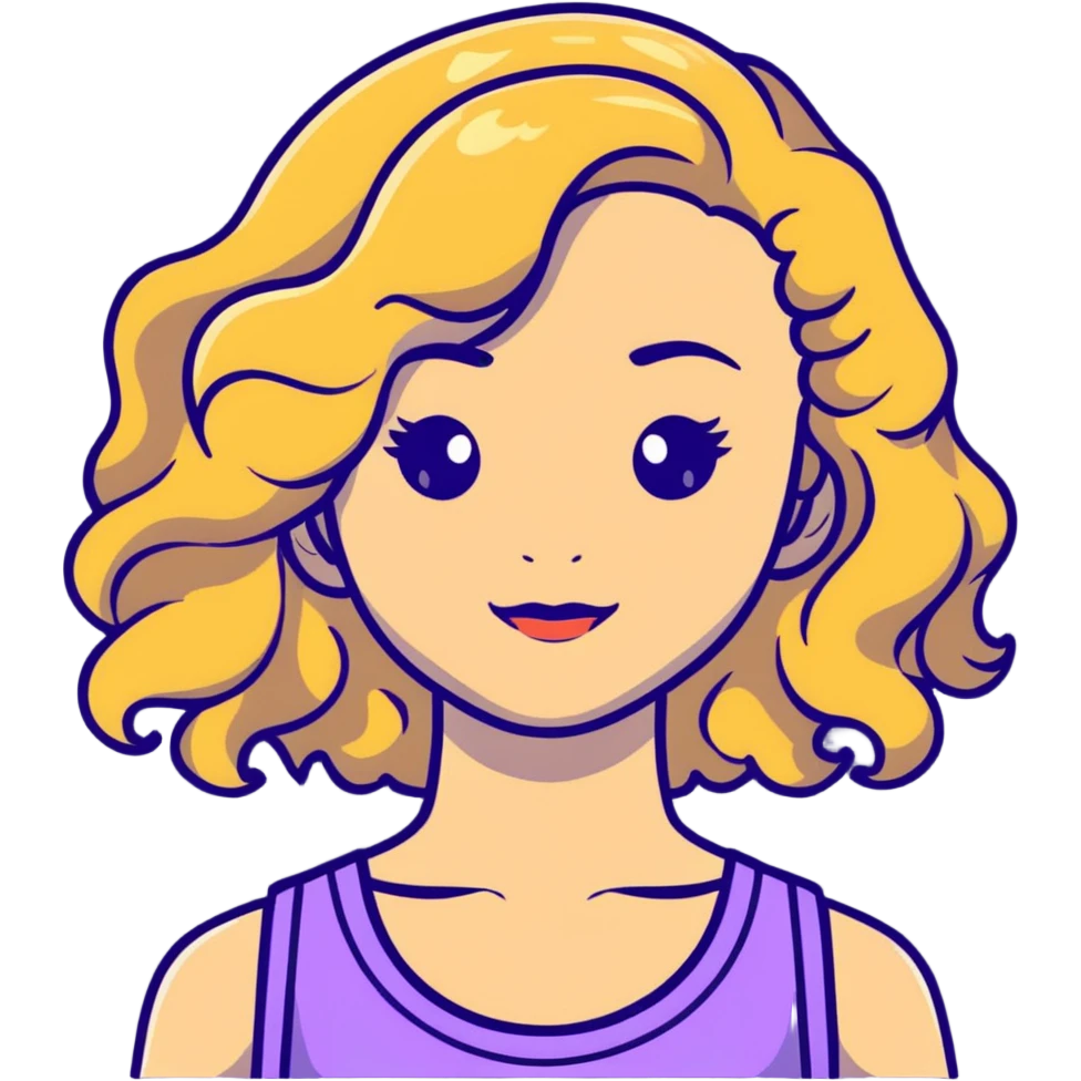 wavy hair girl light skin emoji