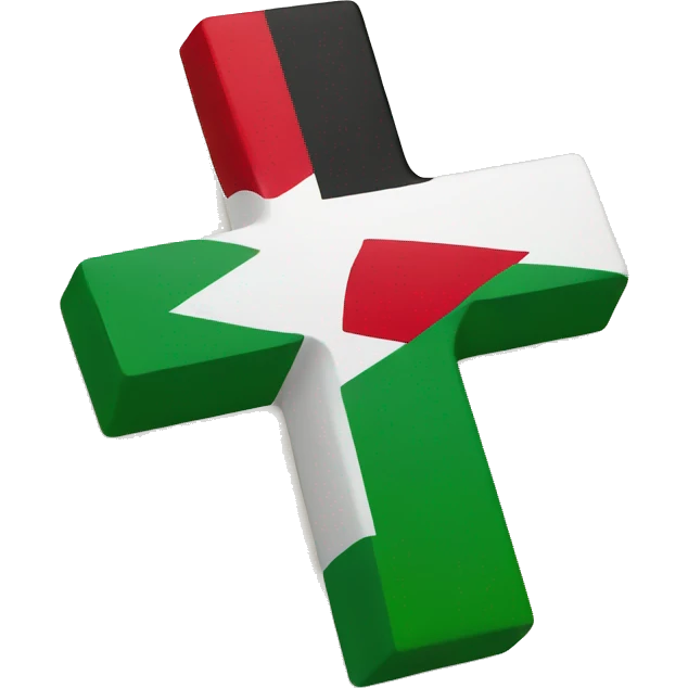 Cross signed over Palestine flag emoji