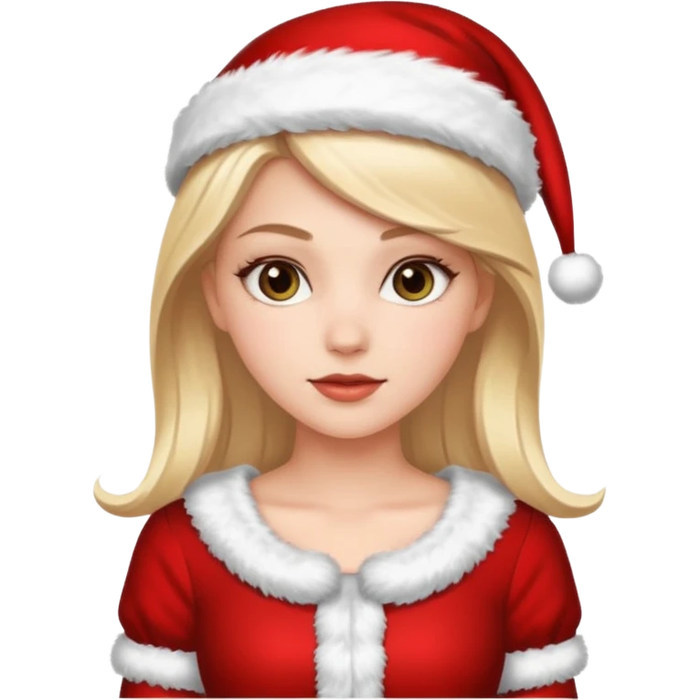 white girl wearing an christmas outfit emoji