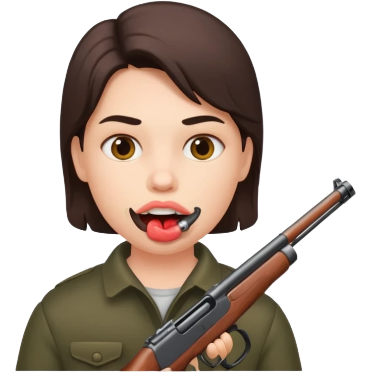 Shotgun in mout emoji