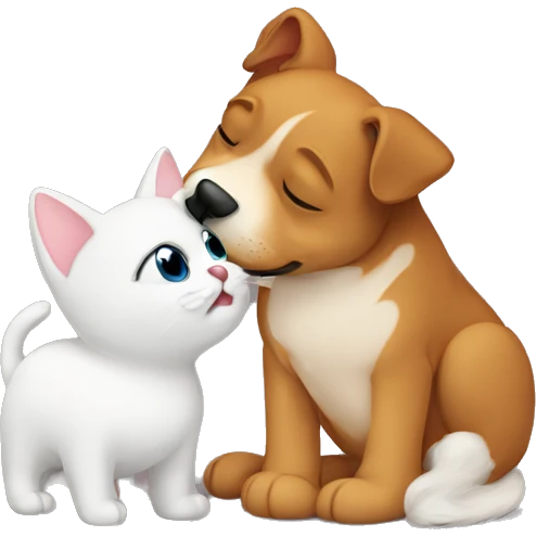 Dog kiss cat emoji
