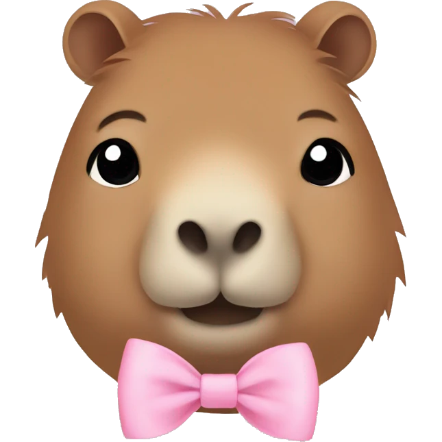 capybara with light pink bow emoji