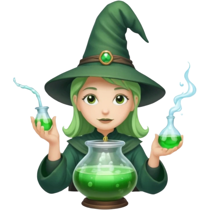 green witch cooking potion emoji