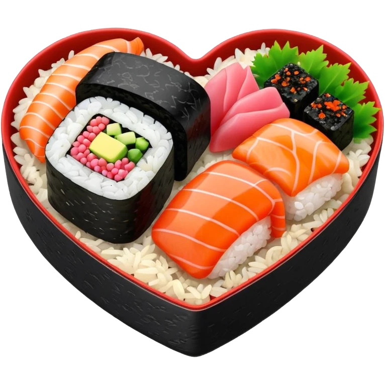 sushi shaped as heart emoji