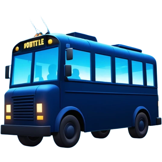 Fortnite battle bus signal projected in the night sky, similar to the bat signal but with the battle bus silhouette emoji