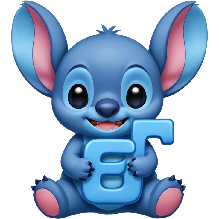 Stitch with the alphabet f emoji