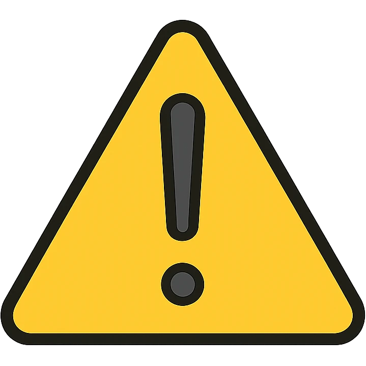 warning icon with exclamation mark inside a bold and clear triangle, color outline style emoji