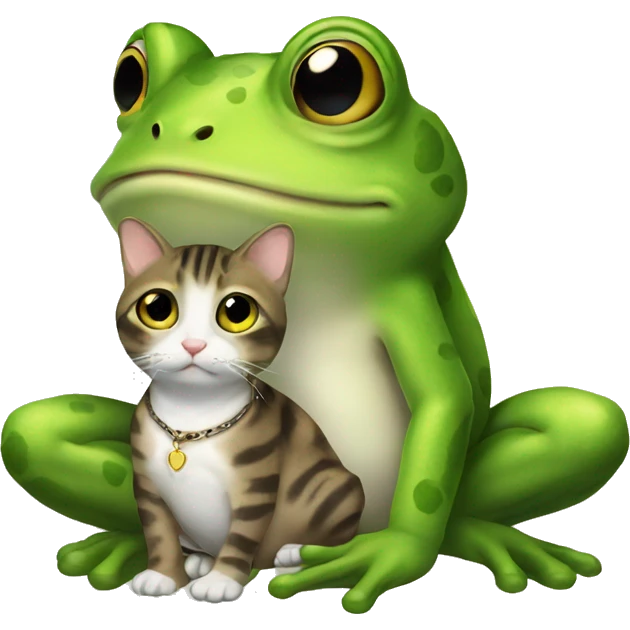 Frog with cat emoji