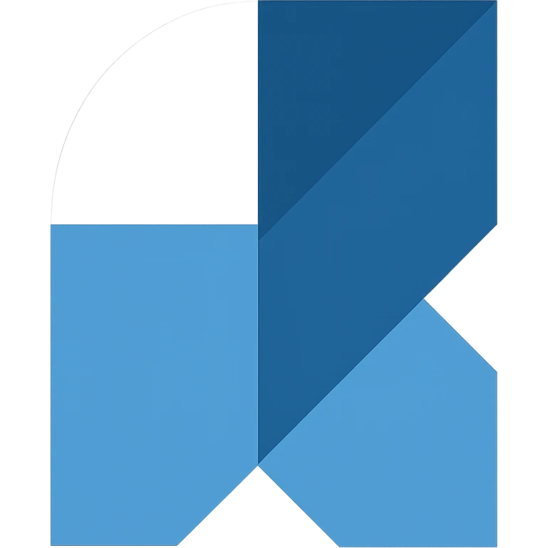 abstract geometric shapes logo for ShyftLabs, blue and white, minimalistic, no text emoji