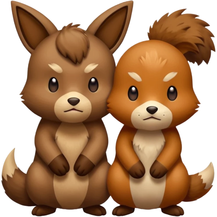 2 friendly pokemans one fell down and the other is helping the other get up  emoji