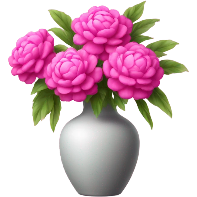 Bright pink pions in vase emoji