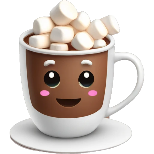 hot chocolate with marshmallows  emoji