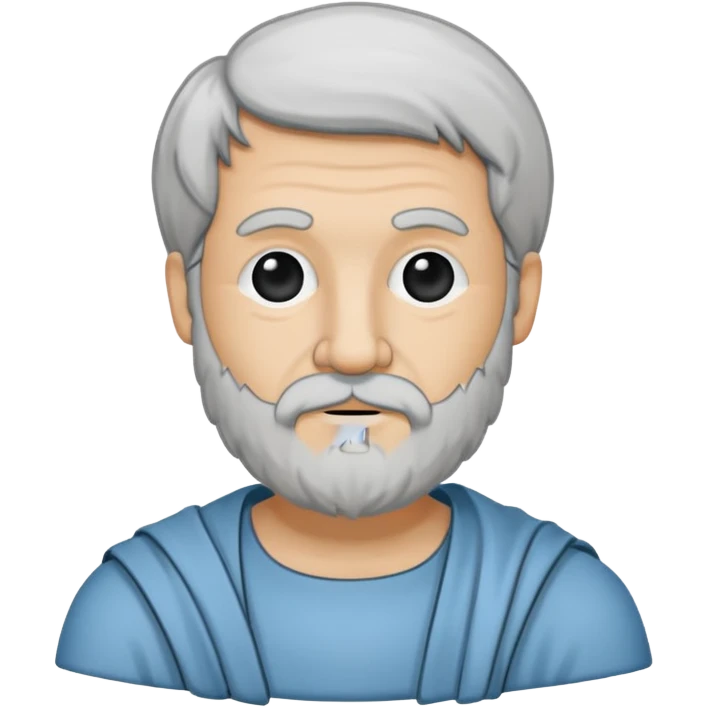 Aristotle drawing as a black outline icon, no fill, hand-drawn look emoji
