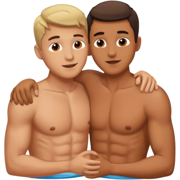 2 shirtless men making out emoji