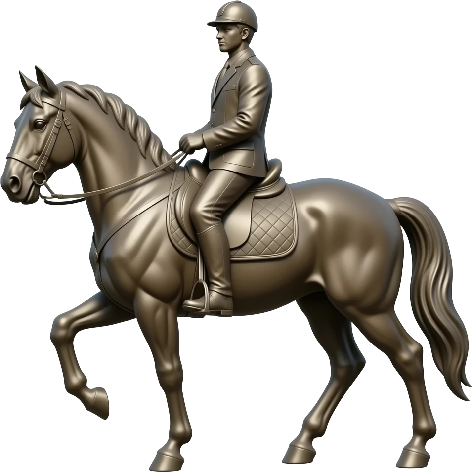 horse riding statue emoji