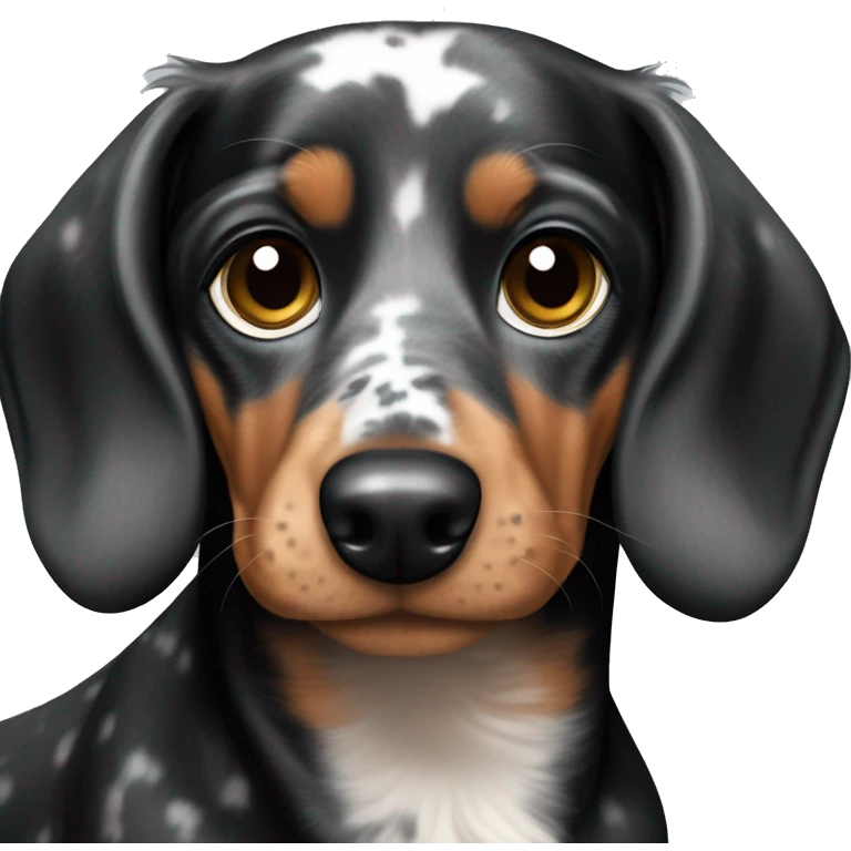 Black Merle mini dachshund  emoji