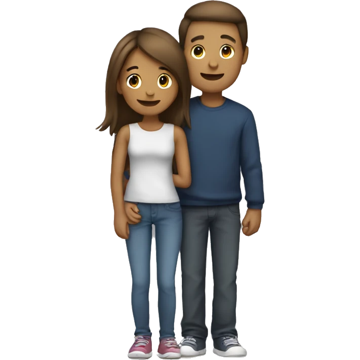 Couple hugging each other boy is taller than girl emoji