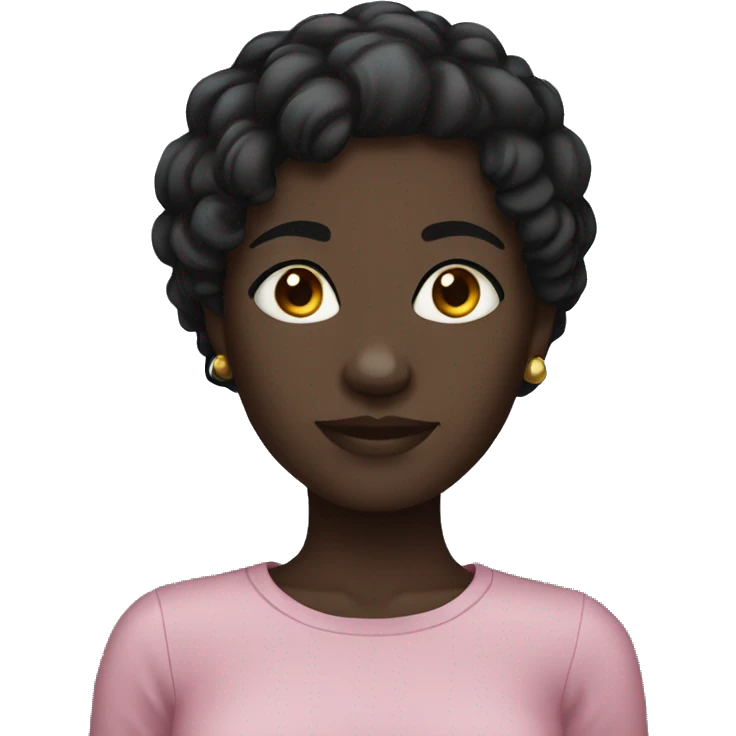 Dark skin girl with short black hair  emoji