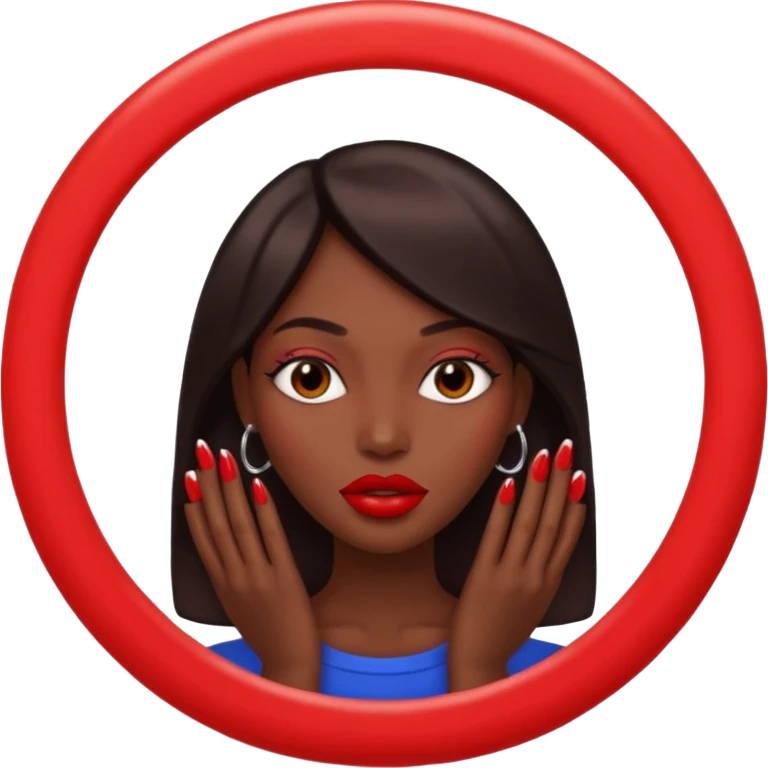 Big lips long nails bestie circle head emoji