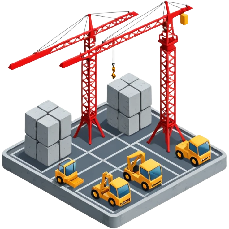 isometric construction site of airport emoji