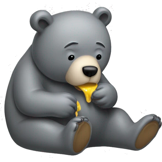 realistic-grey-bear-is-vomiting emoji