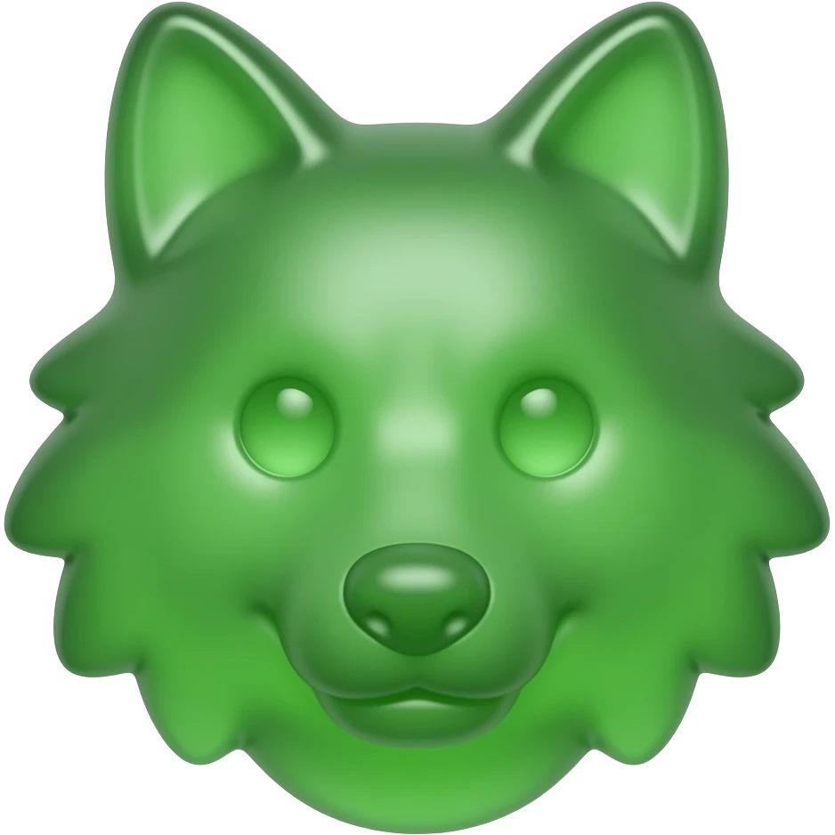 Green Gummy wolf candy emoji